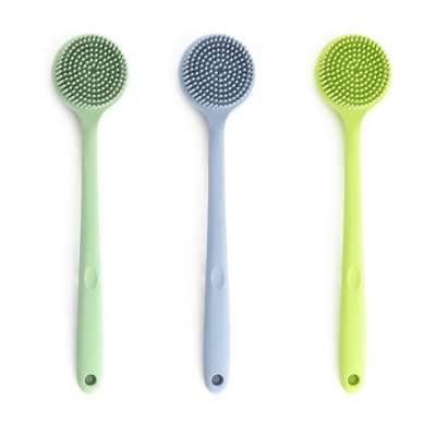 Bathroom Accessories Tools Wholesale Amazon Top Seller Non-Slip Simple Food Grade Silicone Bath Brush Ultra Soft Bristles Back