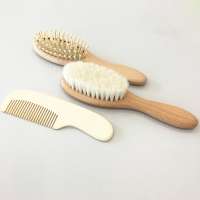 Bamboo baby hair brush for Newborns & Toddlers | Natural Soft Goat Bristles | Ideal for Cradle Cap | Perfect Baby Registry Gift