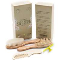 OEM Baby Gift Wooden Baby brush And Comb Set Baby Goat Hair Brush And Comb Set